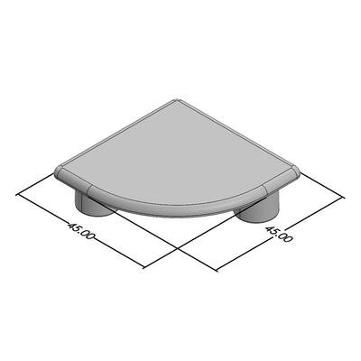 60-120-2 MODULAR SOLUTIONS POLYAMIDE PART<br>END CAP 45MM X 45MM ROUND CORNER LIGHT GRAY